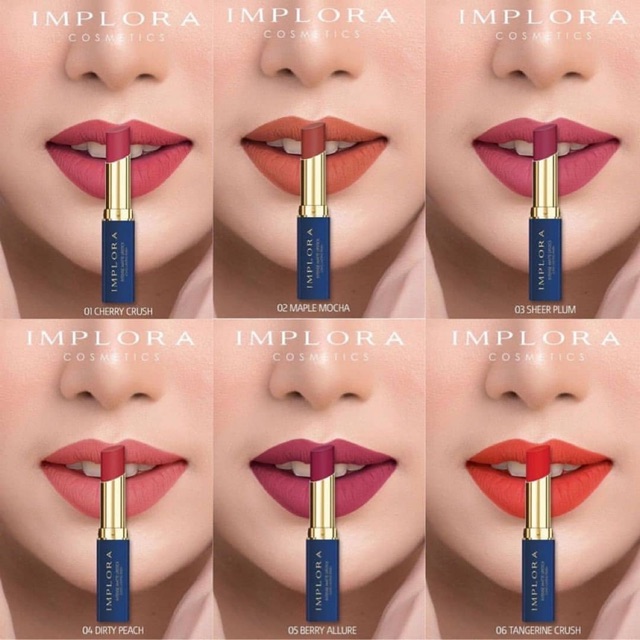 ❤ Ayushopa ❤ Implora (✔️Bpom) Intense Matte Lipstick Long Lasting Finish  Lipstik Mate Implora