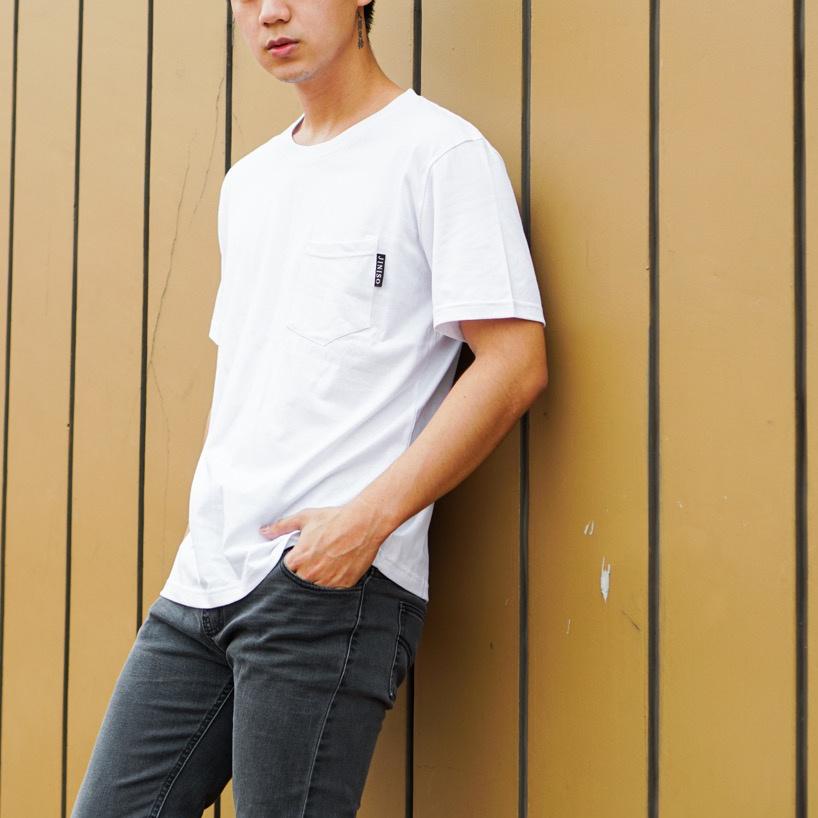 JINISO T-Shirt Pocket Everyday Basic | Kaos Pria Polos