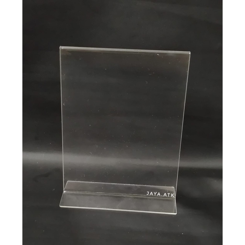 

PAPAN AKRILIK ACRYLIC MEJA PAPAN NAMA BROSUR STANDING AKRILIK 2 SISI A5 BERDIRI TEBAL BAGUS