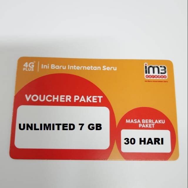 Voucher data Indosat UNLIMITED 7GB