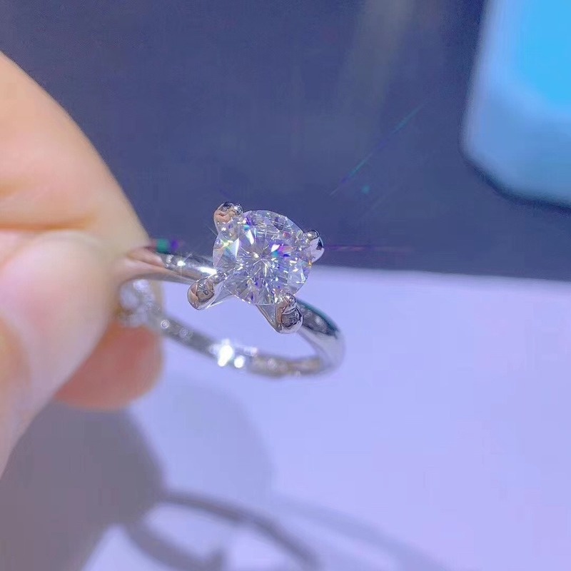 Cincin Model Terbuka Desain Api Aksen Berlian Gaya Simple