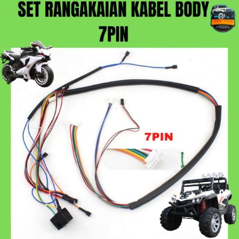 SET RANGAKAIAN KABEL BODY 7PIN mobil/motor aki mainan
