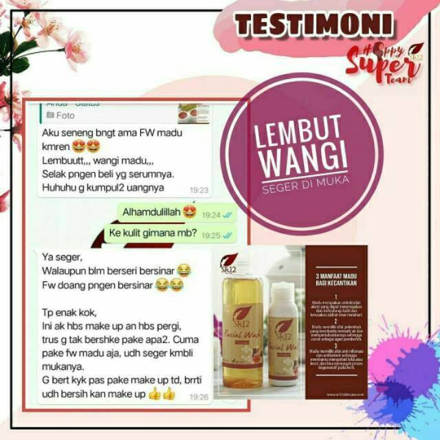 Facial Wash Madu SR12 / melembabkan / mencerahkan