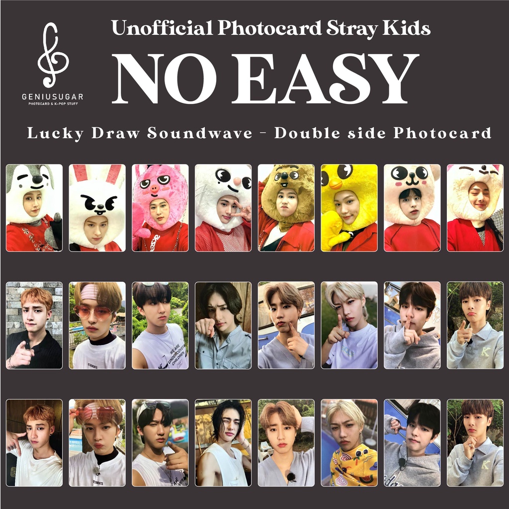 [REPLIKA SKZ] PHOTOCARD NO EASY 2 SIDE PC &amp; LUCKYDRAW SOUNDWAVE