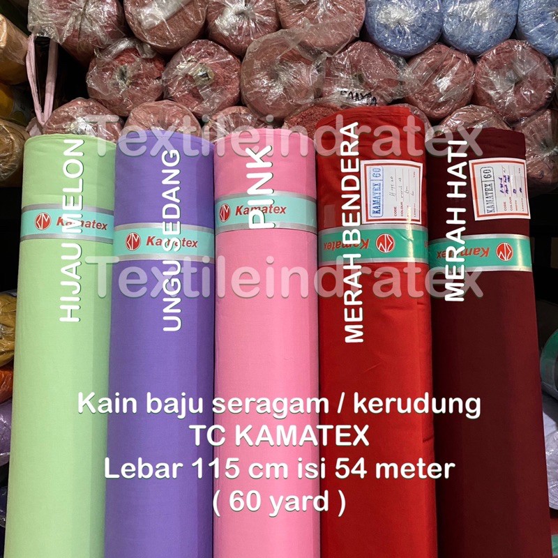 ( per 1 roll ) Kain katun jepang TC KAMATEX rollan lebar 115 cm isi 54 meter bahan baju kemeja seragam sekolah sd smp sma smk kerja gamis koko kaftan kerudung hijab jilbab lapisan masker craft kerajinan tangan kain kafan schrunchie schruncie