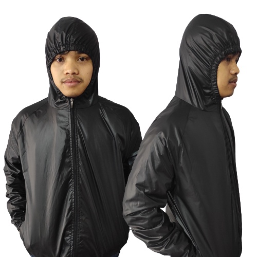 JAKET PRIA | JAKET PARASUT WATERPROOF PRIA | JAKET OLAHRAGA | JAKET SEPEDA | JAKET LARI | PRIA WANITA MURAH ORIGINAL-Hitam