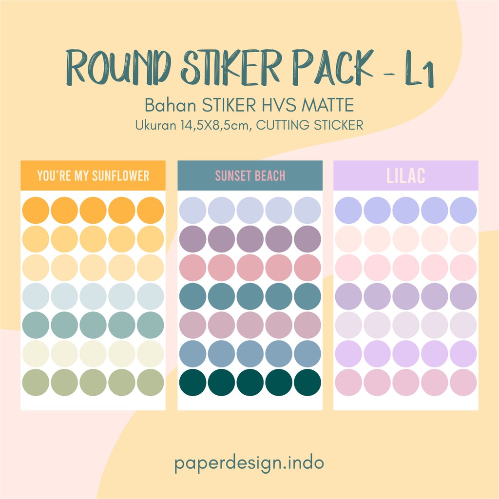 

ROUND STICKER PACK LARGE 1 STIKER LUCU