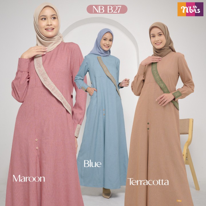 DRESS GAMIS FASHION BUSUI MUSLIM WANITA FASHION MUSLIM MUSLIM CASUAL NB B27 NIBRAS GAMIS NIBRAS TERB