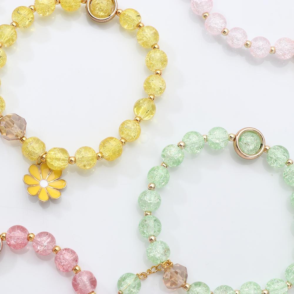 Wonder Daisy Kecil Gelang Berwarna Batu Warna-Warni Tangan Rantai Pesona Bunga Matahari Perhiasan Manset Gelang