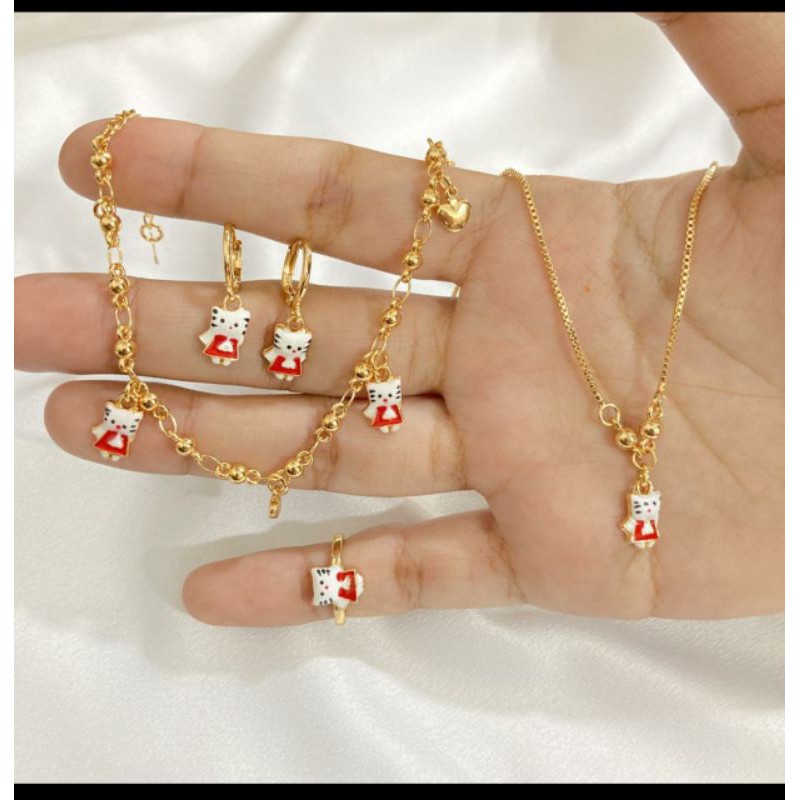 COD Perhiasan Xuping Set Anak Terlaris merah n6012