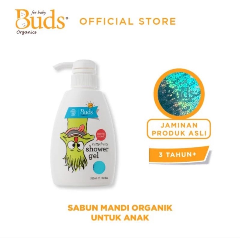 Buds Organics Shower Gel For Kids 350 ml - Sabun Mandi Cair Untuk Anak