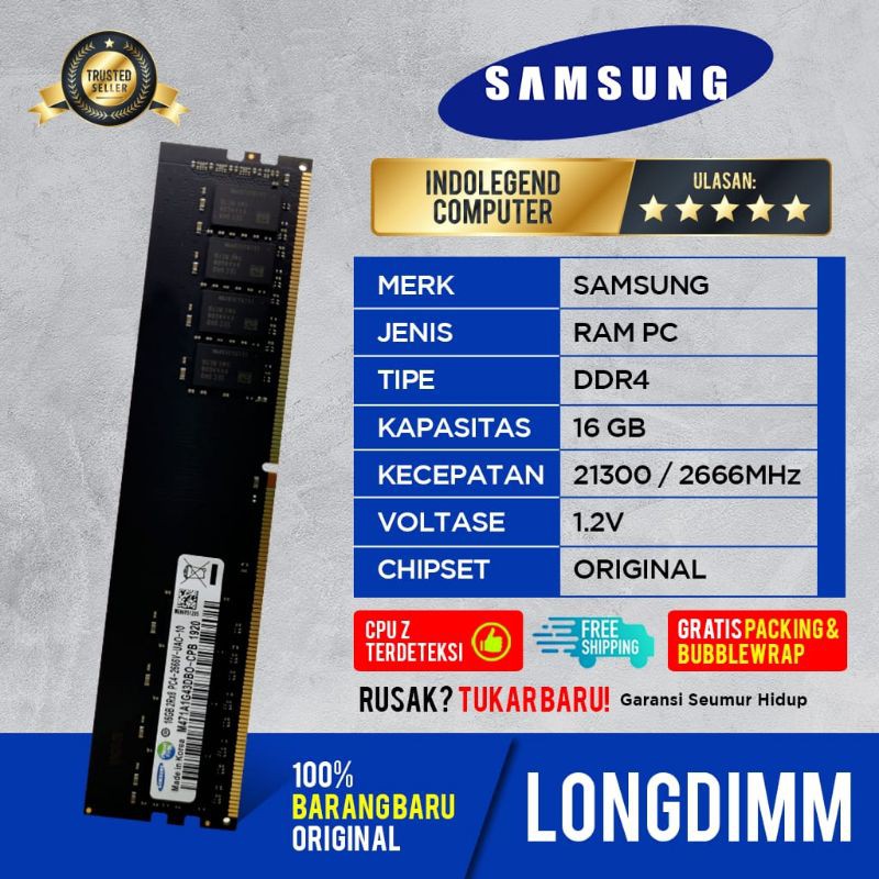 SAMSUNG LONGDIM DDR4 16GB PC21300 2666mhz