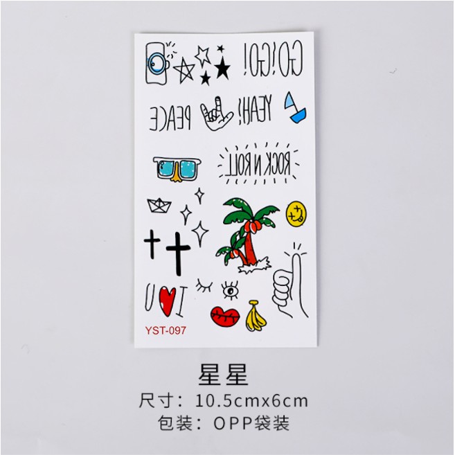 Sticker Mini Cartoon Kartun Tatto Sticker cute watter proof temporary warna [E1-2]-T 4