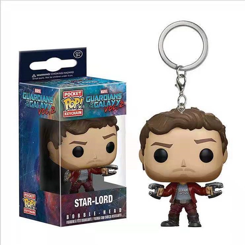 Gantungan Kunci Funko POP Avengers Groot Star-Lord Thor Bahan PVC Untuk Hadiah