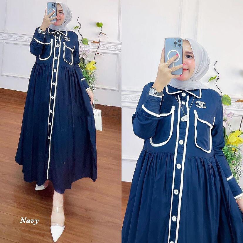 MIDI BUSUI FRENDLY DRESS MUSLIM POLOS ZAFIRA DRES  BAHAN RAYON TWILL  KOREA DRESS JUMBO MIDDI DRES TERBARU MIDDI DRESS MIDDI POLOS