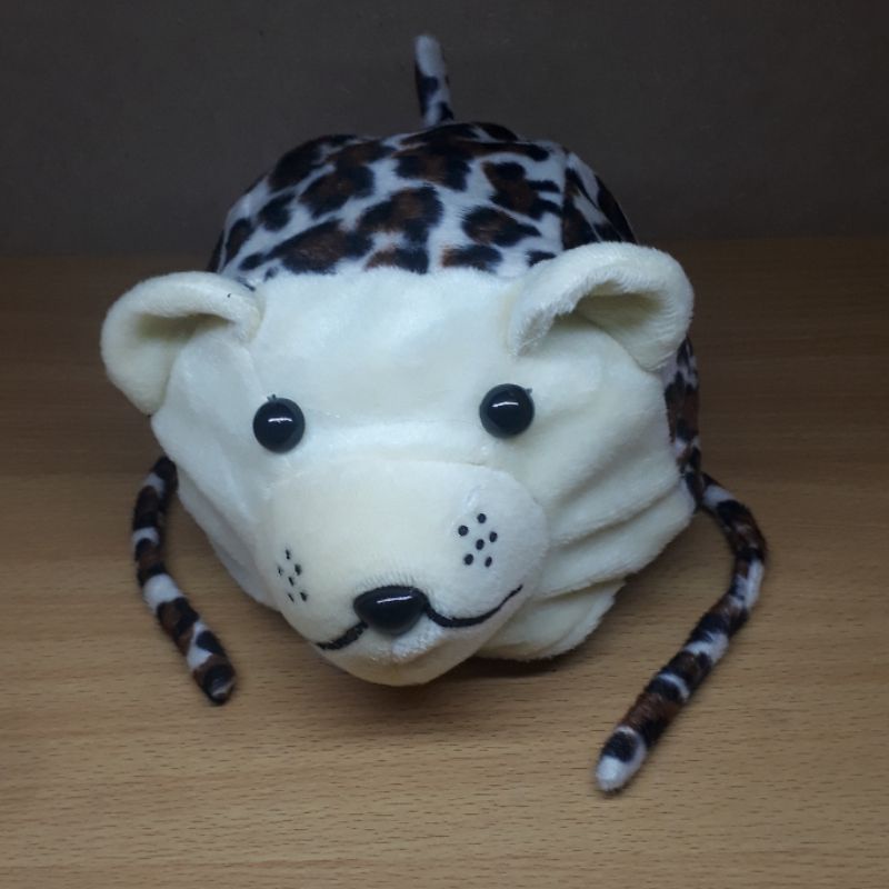 Animal Hat topi binatang topi karakter hewan/TOPI ANAK/KUPLUK ANAK MOTIF MACAN/KUPLUK BAYI-Putih-dalput