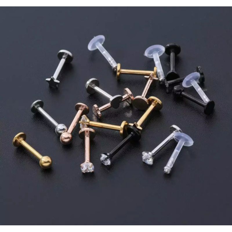 Piercing Earring Labret Stainless Silver/Gold/Black/RoseGold