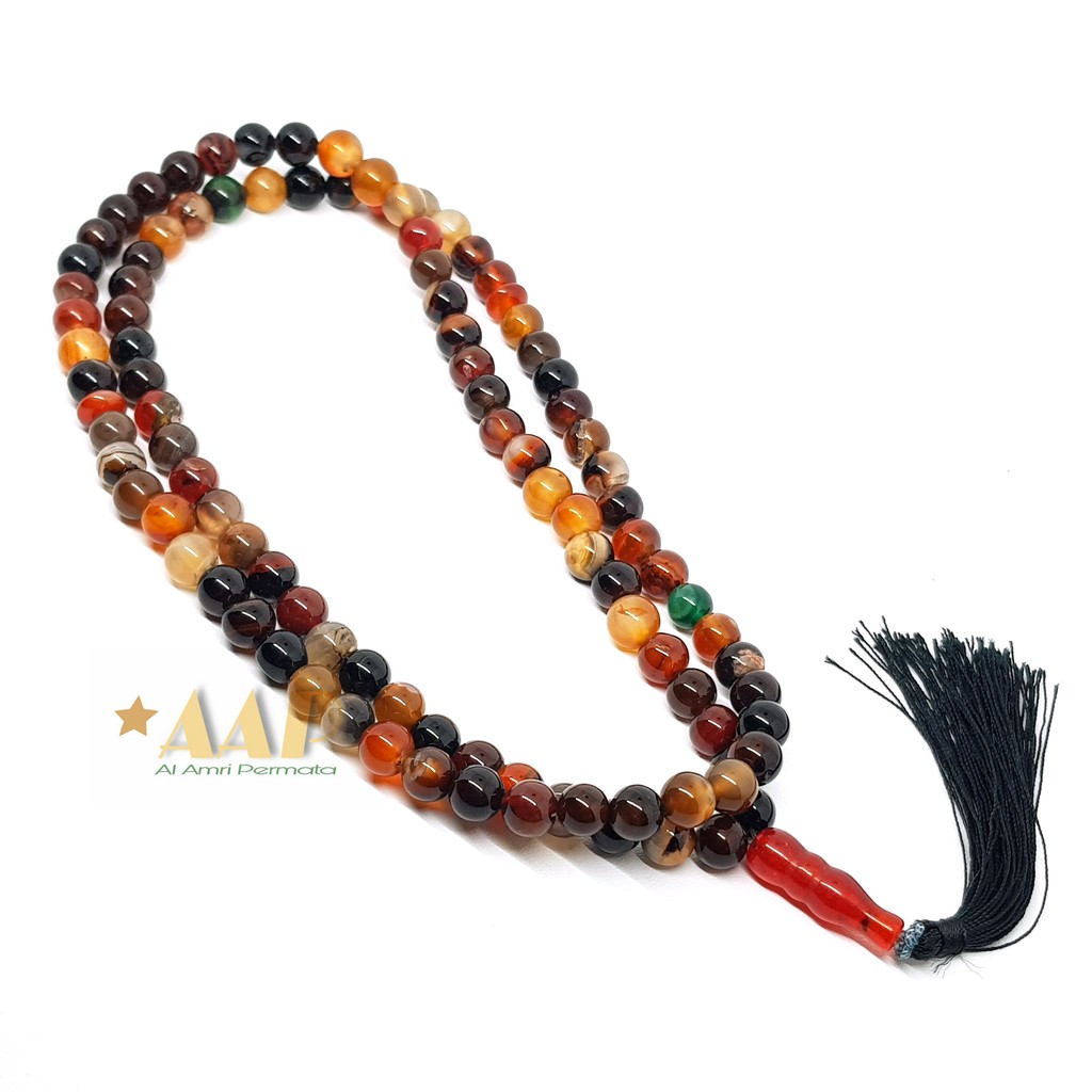 Tasbih Batu Akik Sulaiman Madu Garansi Asli Natural
