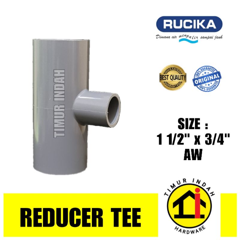 Verlop Tee 1 1/2" x 3/4" AW / Reducer Tee 1 1/2" x 3/4" AW