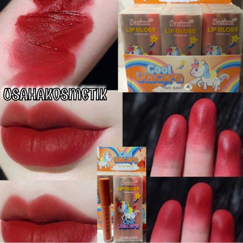 PER PAK ISI 3PCS LIP GLOSS MATTE  THAILAND SASIMI VELVET MATTE UNICORN | RABBIT NO.S896 B | S897 A