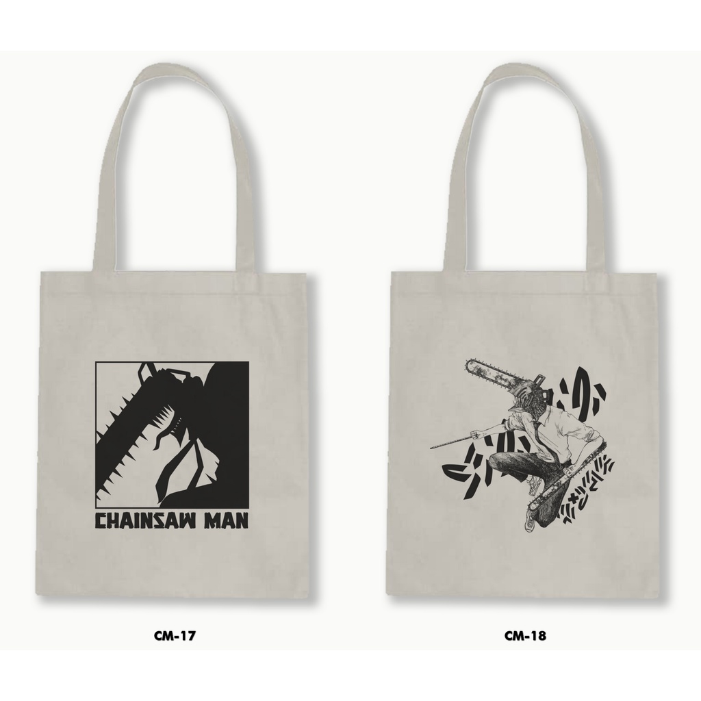 TOTE BAG BLACU - CHAINSAW MAN / ANIME / MANGA 01