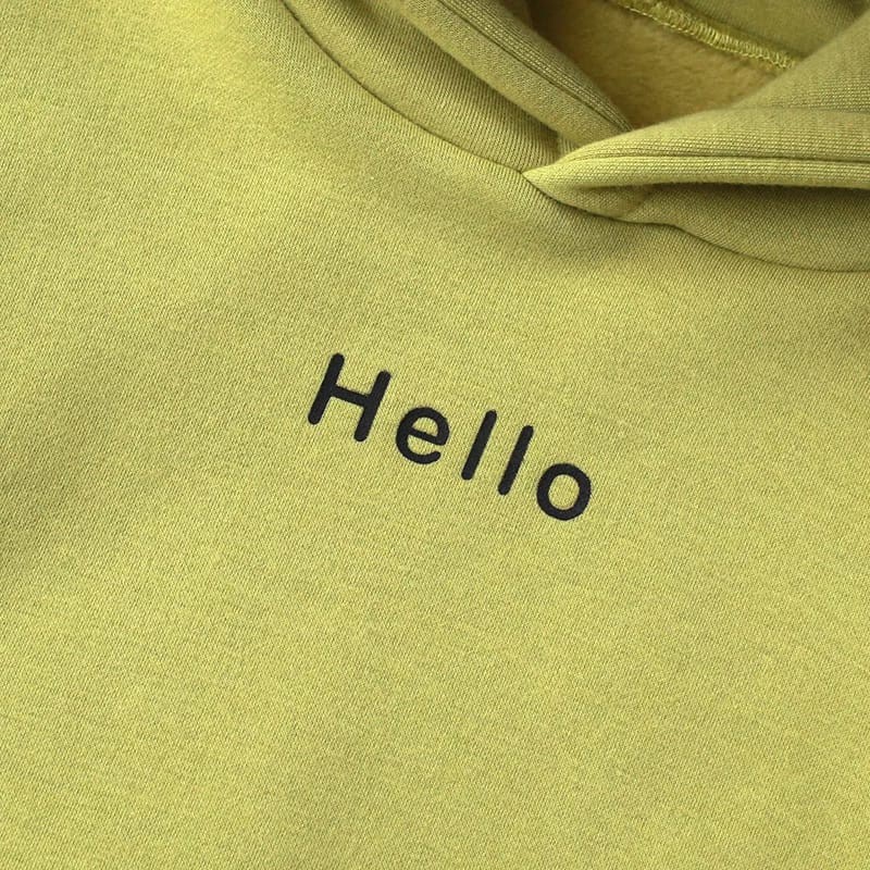 HOODIE ANAK UNISEX HELLO BORDIR TEBAL TERBARU,