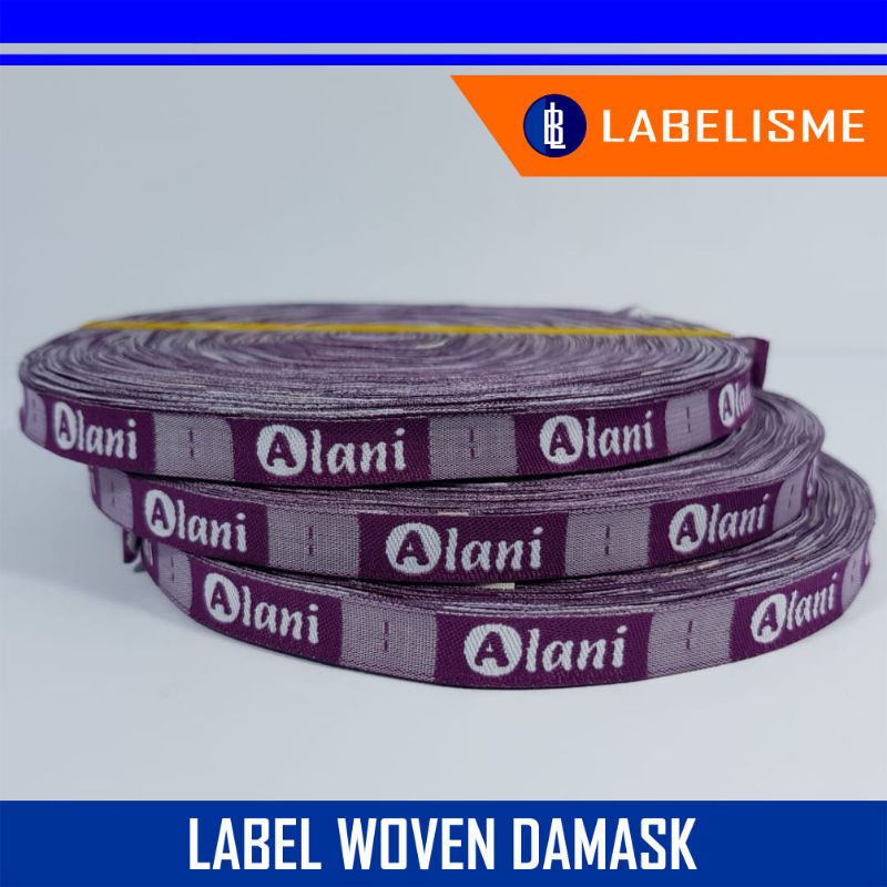 

Label baju bahan woven damask ukuran 1x4 ~ 1x6
