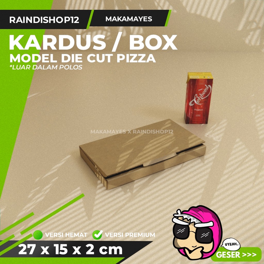 

(MIN 10 PCS) BOX 27 X 15 X 2 CM KARDUS DIE CUT PIZZA KEMASAN PACKAGING KADO