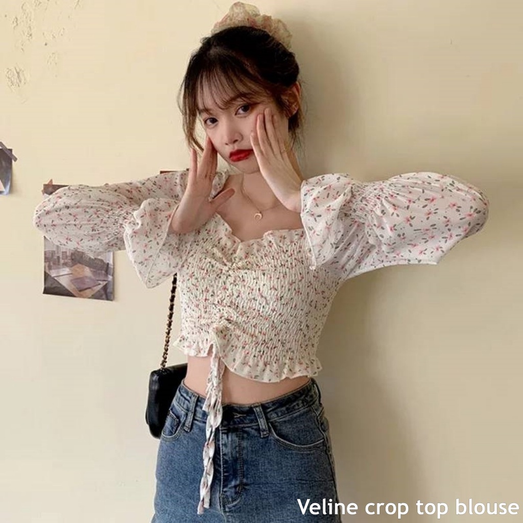 Valine crop top blouse - Thejanclothes