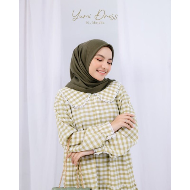 Yumi Dress By Etuzi | Gamis Remaja Motif Kotak