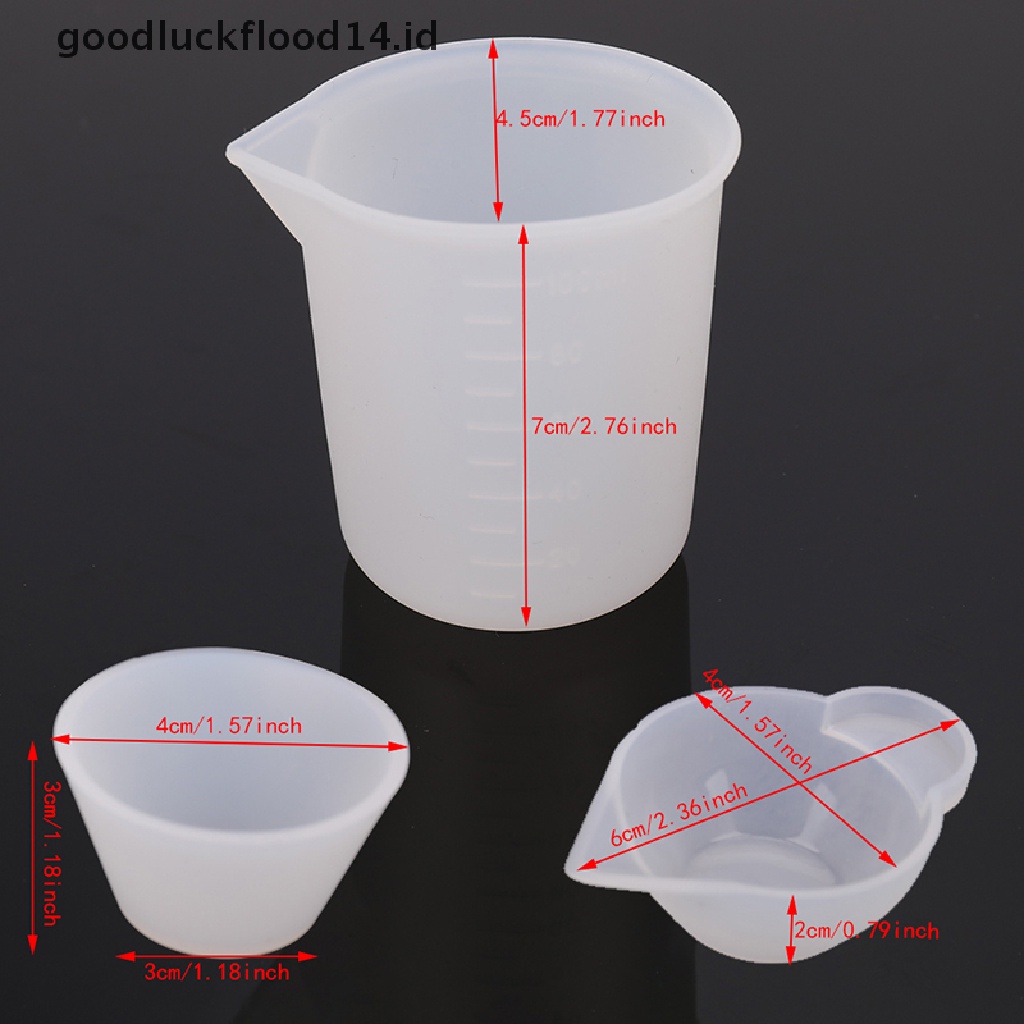 [OOID] 12Pcs Silicone Mixing Measuring Cups UV Resin Mold DIY Casting Jewelry Tool Kit ID