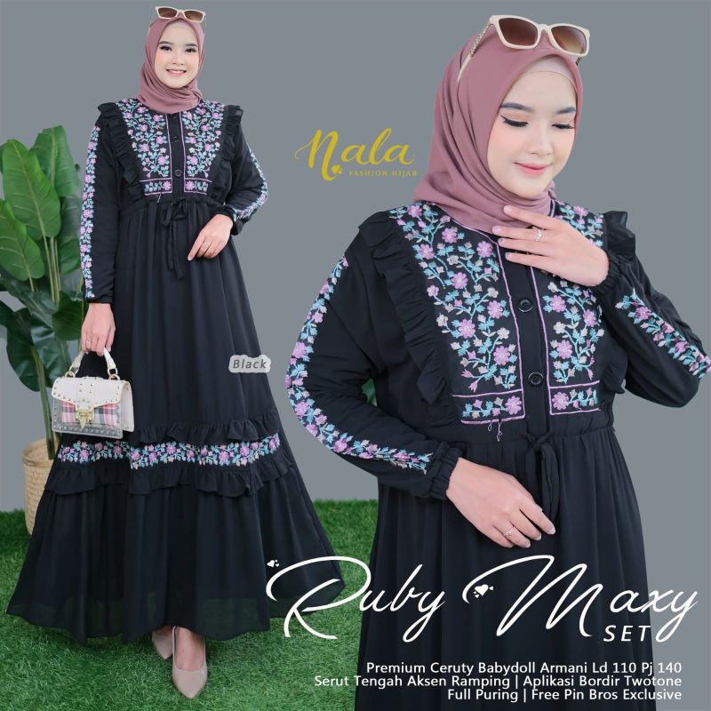 Pakaian Gamis Wanita Ruby Maxy Set