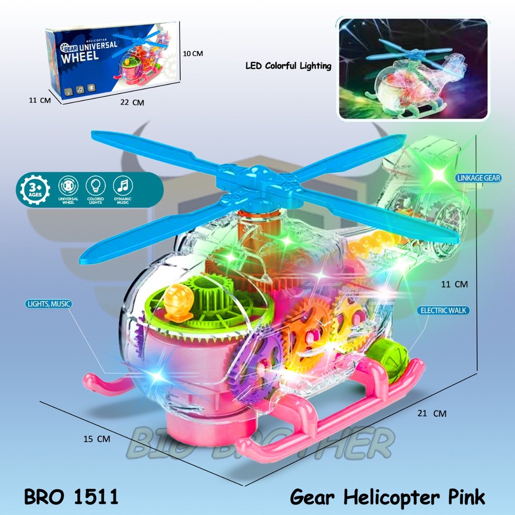 Promo BRO1511 Heli Helicopter Lampu Musik Pesawat Terbang Airplane Mainan Anak Pesawatan Edukatif