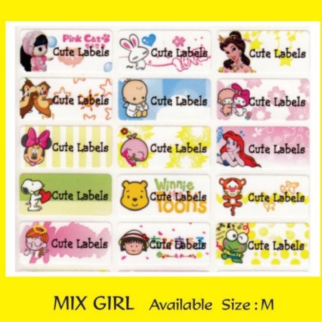 

Label Nama Import Waterproof "MIX GIRL" Uk.M