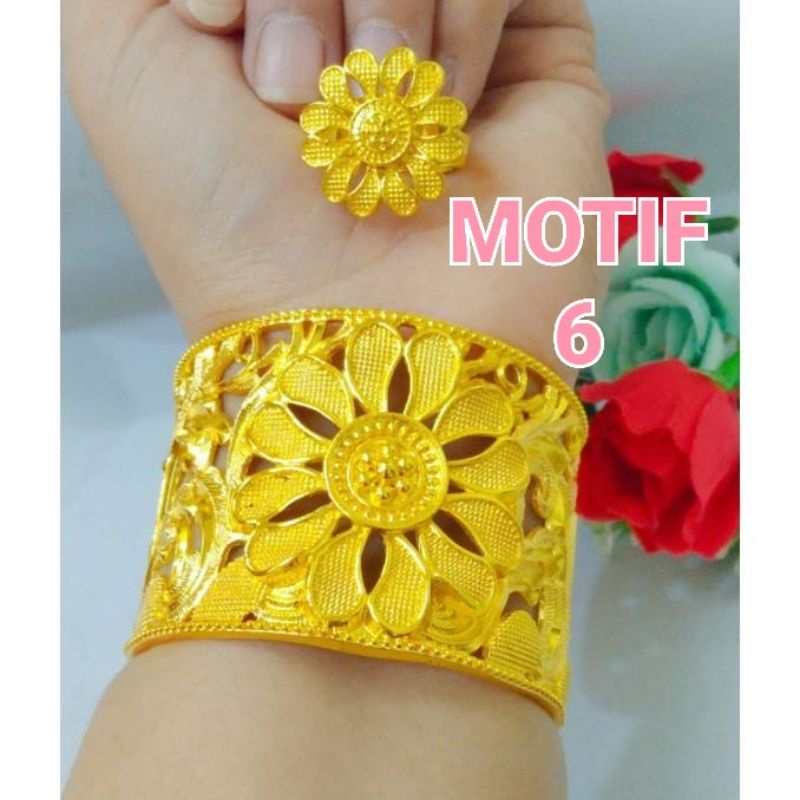 SET GELANG BUNGA KENDARI XUPING LAPIS EMAS 24K