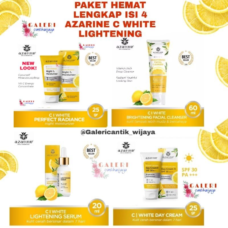 ❤️GALERIWIJAYA❤️READY✨ AZARINE PAKET HEMAT LENGKAP✔️ C WHITE LIGHTENING SERIES