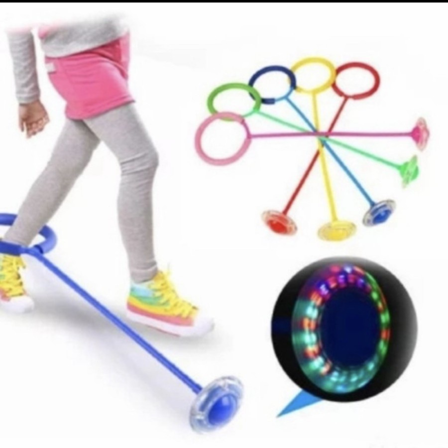 Mainan Yoyo Kaki Flash Jumping Skiping Ball Hulahup Kaki Lampu Nyala