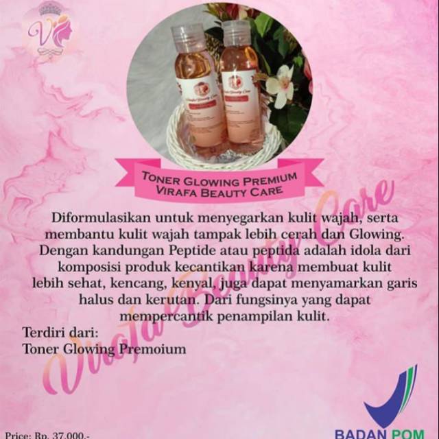 Skincare toner glowing vbc