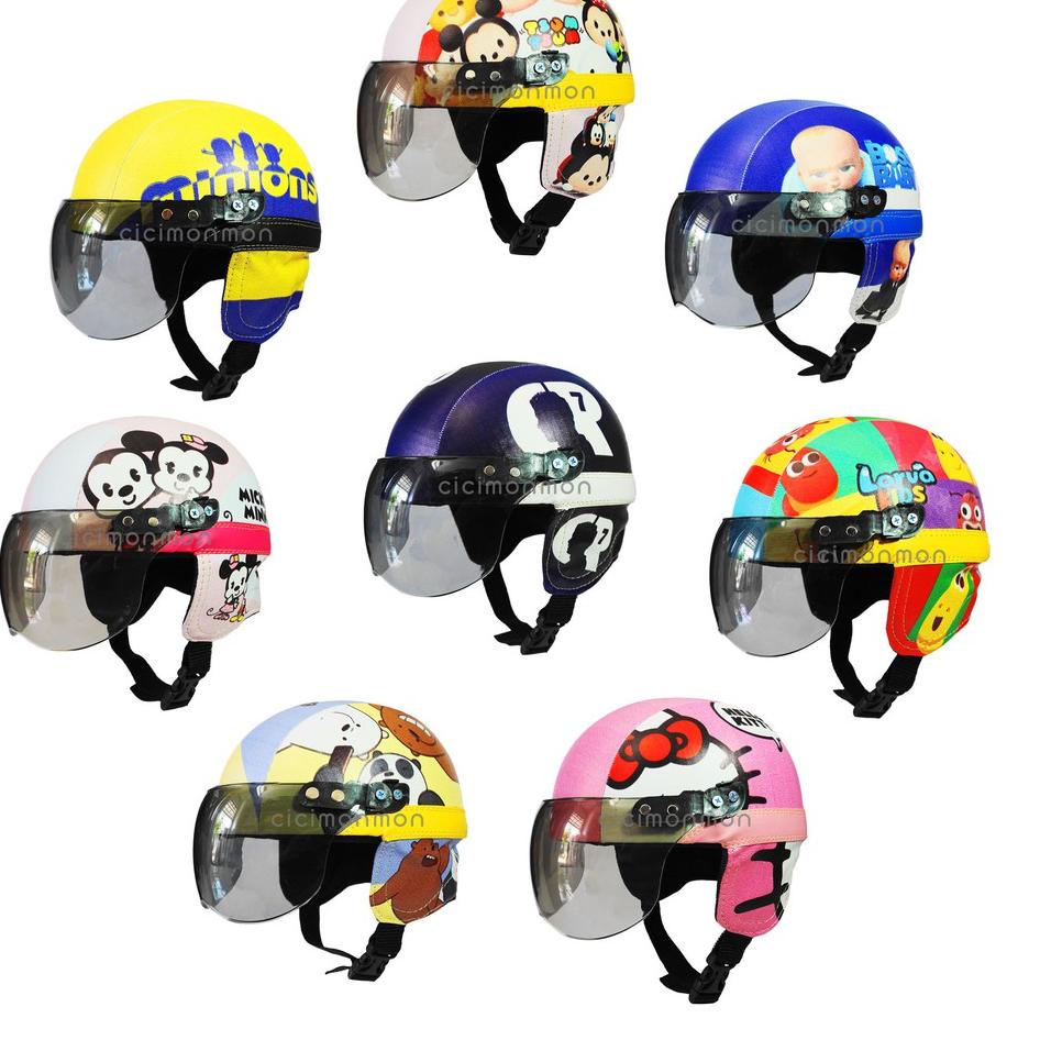 Recomended.. Grosir Super Helm Anak Balita Retro Karakter