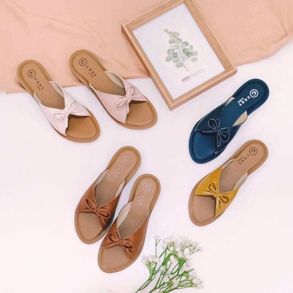 Sandal Kulit Wanita Model Kokop Pita Aquila - Gerry Leather