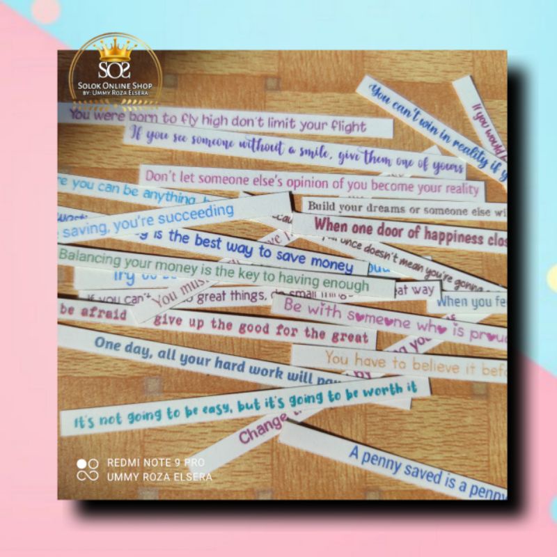 

20pcs Stiker Quotes Aesthetic for Binder/Jurnal/Scrapbook