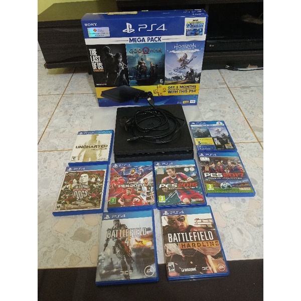 Playstation 4 ( PS4 ) SLIM 1TB JET BLACK MEGA PACK Original Sony