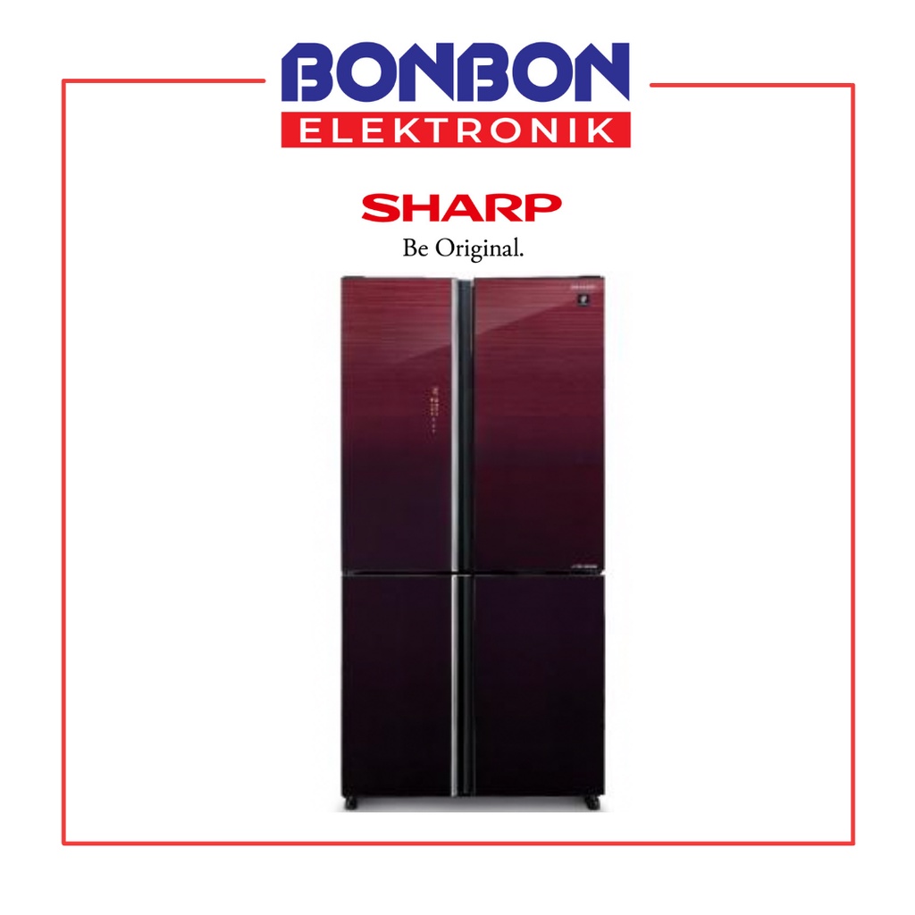 Sharp Kulkas Side By Side 4 Pintu SJ-IF91PG-GR Gloss Red