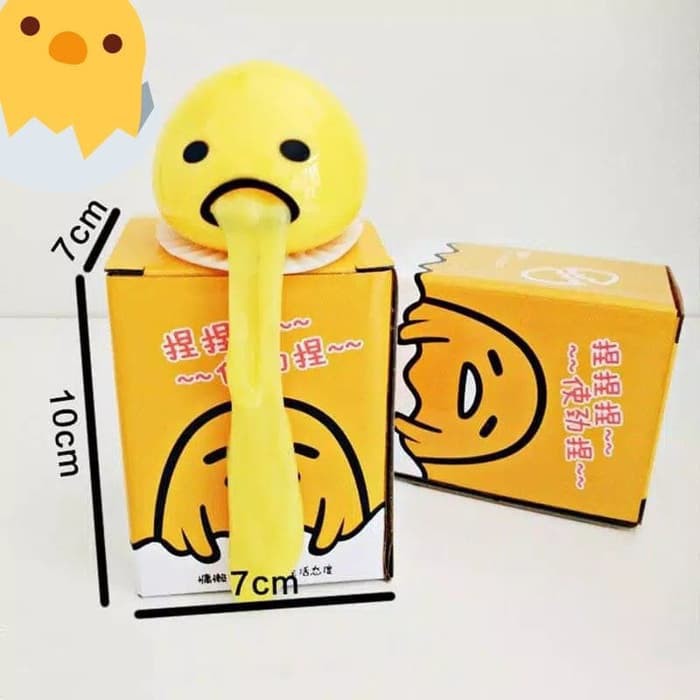 Mainan Anak Gudetama Telur Bisa Muntah atau Kado Mainan Anak Perempuan cowok Gudetama