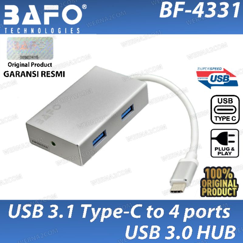 BAFO USB 3.1 TYPE C to USB 3.0 HUB 4 Port BF-4331