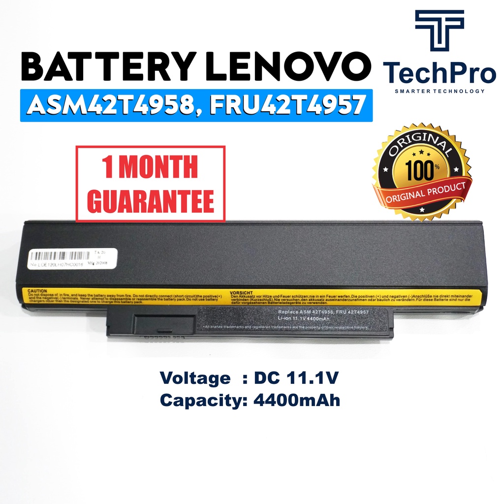 ORIGINAL BATERAI LAPTOP LENOVO THINKPAD ASM 42T4958