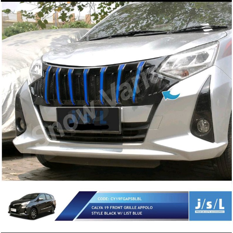 JSL Appolo Grill Depan Calya 19 Front Grille Black Blue