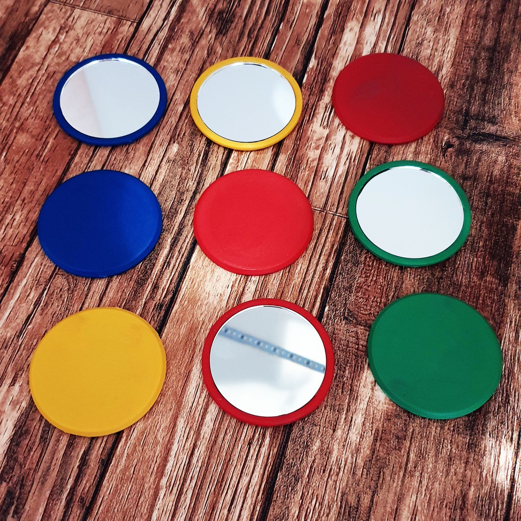 kaca / cermin mini bulat polos