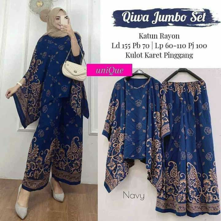 JUMBO / Setelan Wanita Waka Qiwa Jumbo Set By Batik AW Size Jumbo Busui Rayon Tebal - Set Wanita / Setelan Jumbo