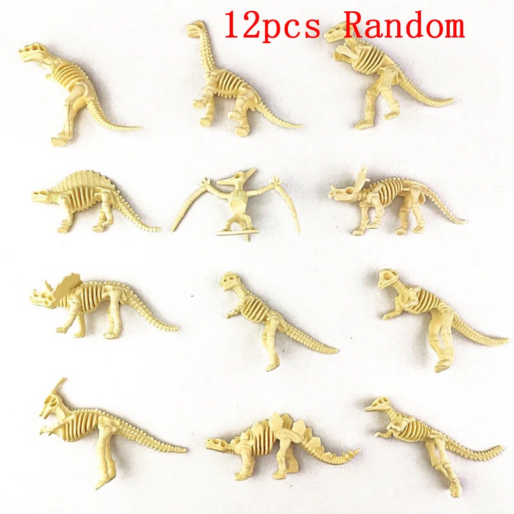 【COD Tangding】12pcs Mainan Edukasi Arkeologis Bentuk Tengkorak Dinosaurus Bahan PVC